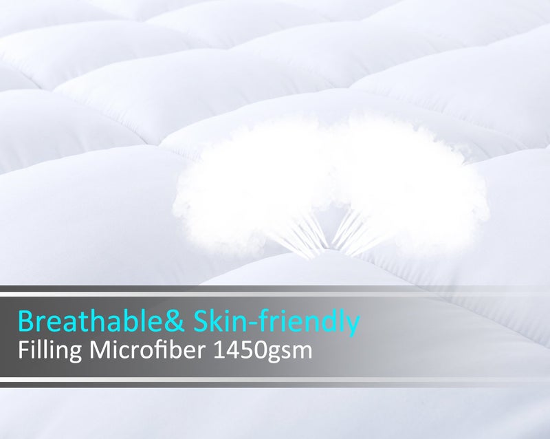 SUFUEE Mattress Topper Twin Size 2 inch Thick Down Alternative Quilted Mattress Cover Soft and Warm Mattress Pad for All Seasons - Image 4